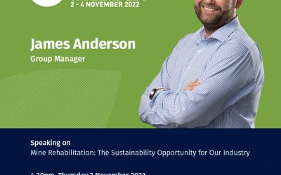 Thiess Rehabilitation Group Manager James Anderson presenting at IMARC 2022 